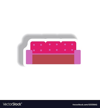 In paper sticker style sofa vector image