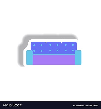 In paper sticker style sofa vector image