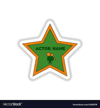 In paper sticker style star vector image