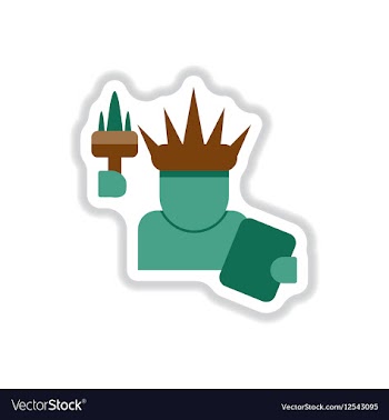 In paper sticker style Statue vector image