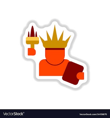 In paper sticker style statue vector image