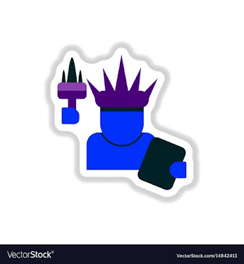 In paper sticker style statue vector image