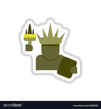 In paper sticker style statue vector image
