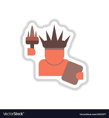 In paper sticker style statue vector image
