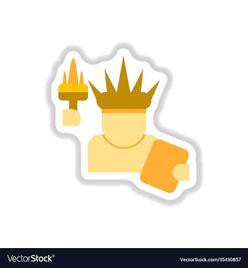 In paper sticker style statue vector image