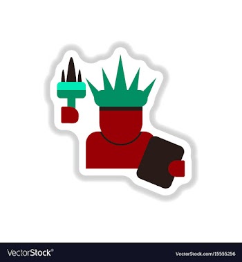 In paper sticker style statue vector image