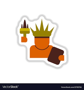 In paper sticker style statue vector image