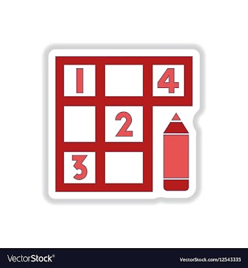 In paper sticker style Sudoku vector image