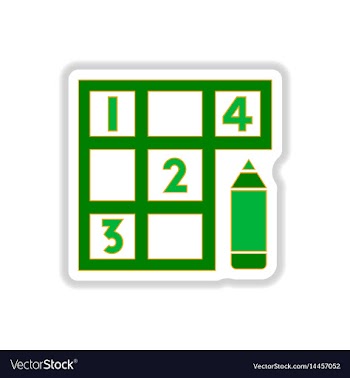 In paper sticker style sudoku vector image
