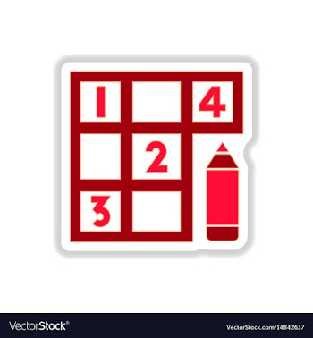 In paper sticker style sudoku vector image