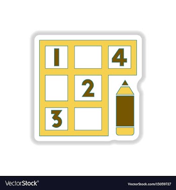 In paper sticker style sudoku vector image