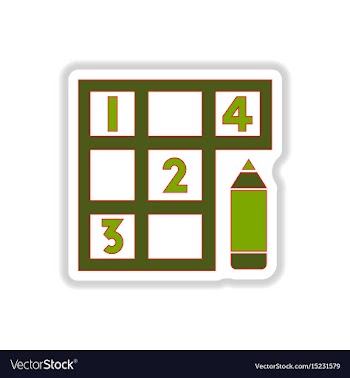 In paper sticker style sudoku vector image