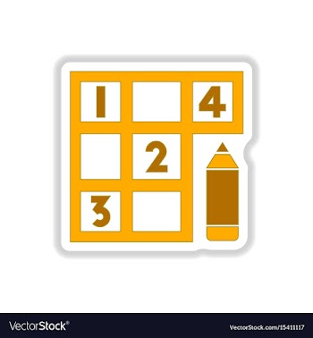In paper sticker style sudoku vector image