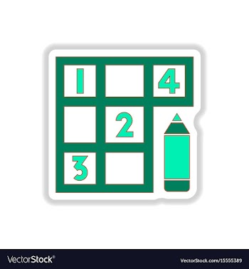 In paper sticker style sudoku vector image