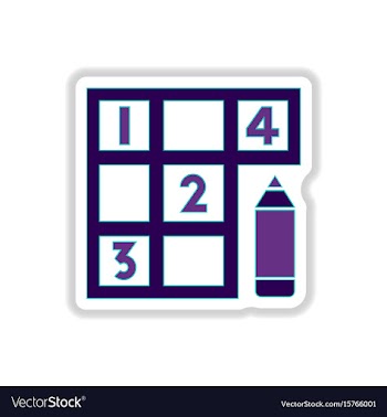 In paper sticker style sudoku vector image