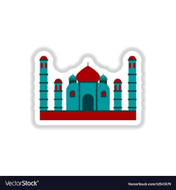 In paper sticker style Taj vector image