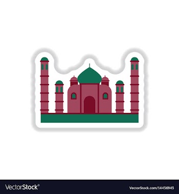 In paper sticker style taj vector image