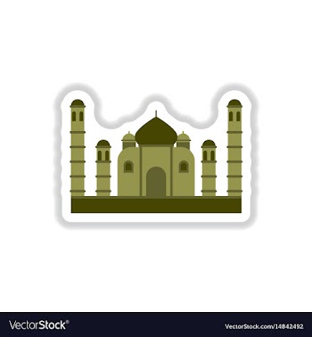 In paper sticker style taj vector image