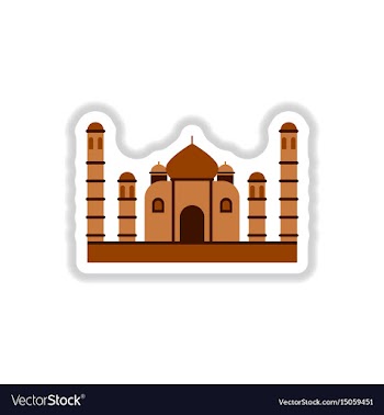 In paper sticker style taj vector image