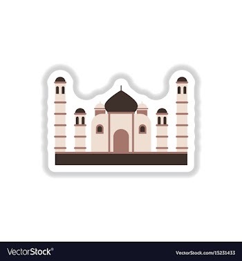 In paper sticker style taj vector image