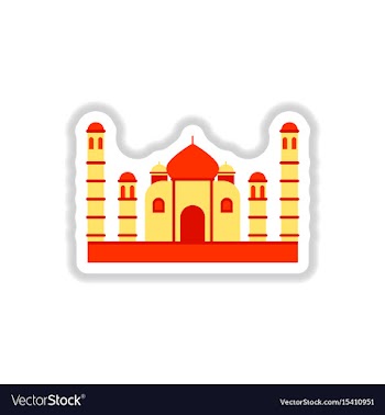 In paper sticker style taj vector image