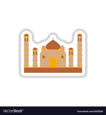 In paper sticker style taj vector image