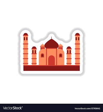 In paper sticker style taj vector image