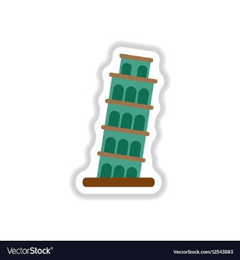 In paper sticker style The vector image