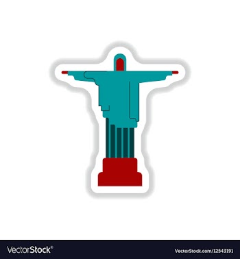 In paper sticker style The vector image