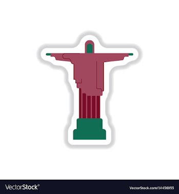 In paper sticker style the vector image
