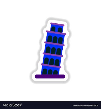 In paper sticker style the vector image