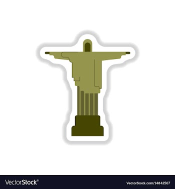 In paper sticker style the vector image