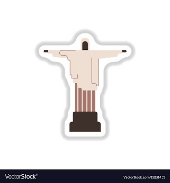 In paper sticker style the vector image