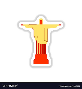 In paper sticker style the vector image