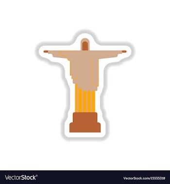 In paper sticker style the vector image
