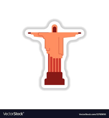 In paper sticker style the vector image