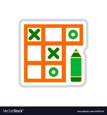 In paper sticker style tic tac vector image