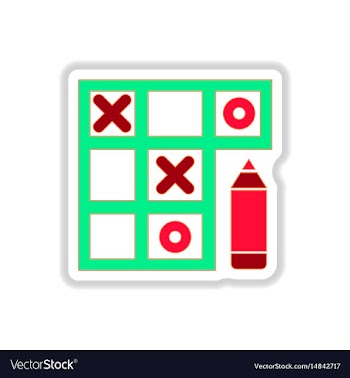 In paper sticker style tic tac vector image