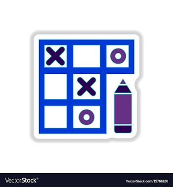 In paper sticker style tic tac vector image
