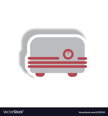 In paper sticker style toaster vector image