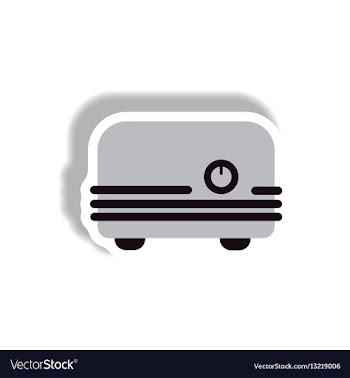 In paper sticker style toaster vector image