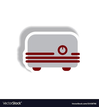 In paper sticker style toaster vector image