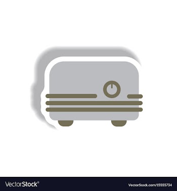 In paper sticker style toaster vector image