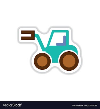 In paper sticker style Tractor vector image