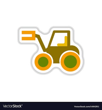 In paper sticker style tractor vector image