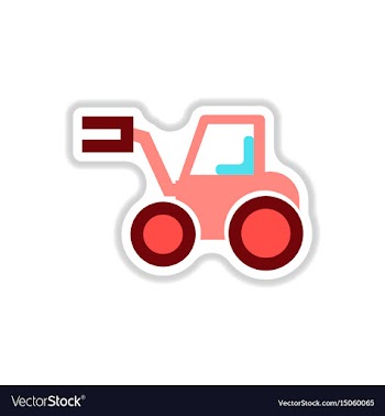 In paper sticker style tractor vector image