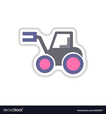 In paper sticker style tractor vector image