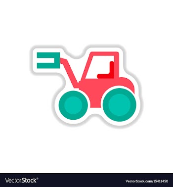 In paper sticker style tractor vector image