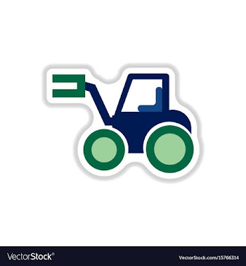In paper sticker style tractor vector image
