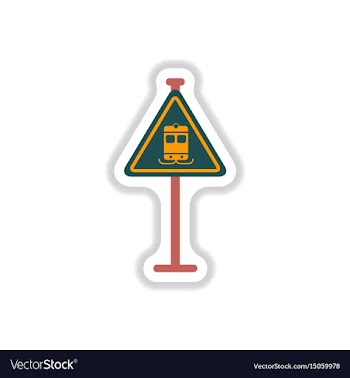 In paper sticker style tram vector image